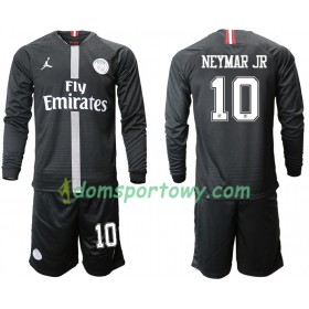 Koszulka Paris Saint-Germain NEYMAR JR 10 Jodan Czarny Dziecięcy Trzeci Koszulki Piłkarskie 2018-2019 Długi Rękaw